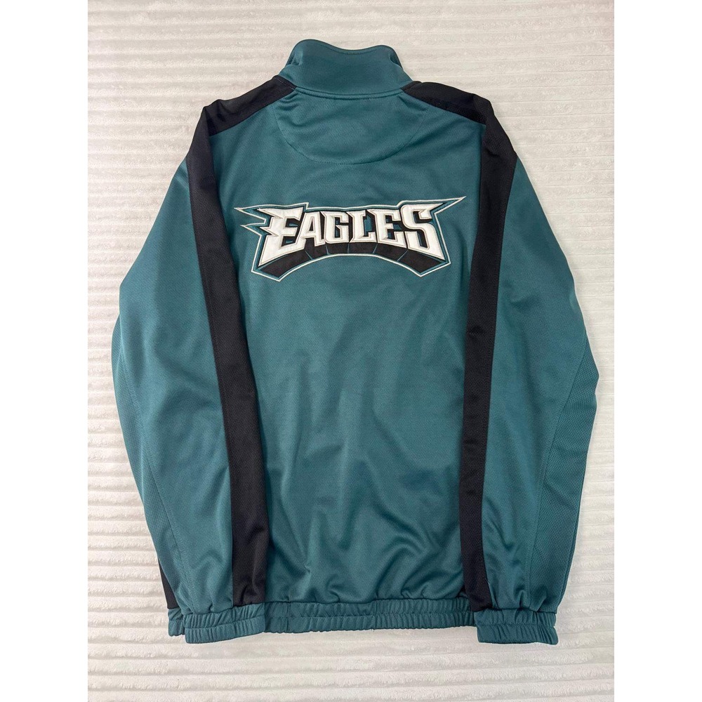 NFL Philadelphia Eagles Mens Track Jacket Green Black Full Zip Large L Fan Gear - Picture 2 of 14